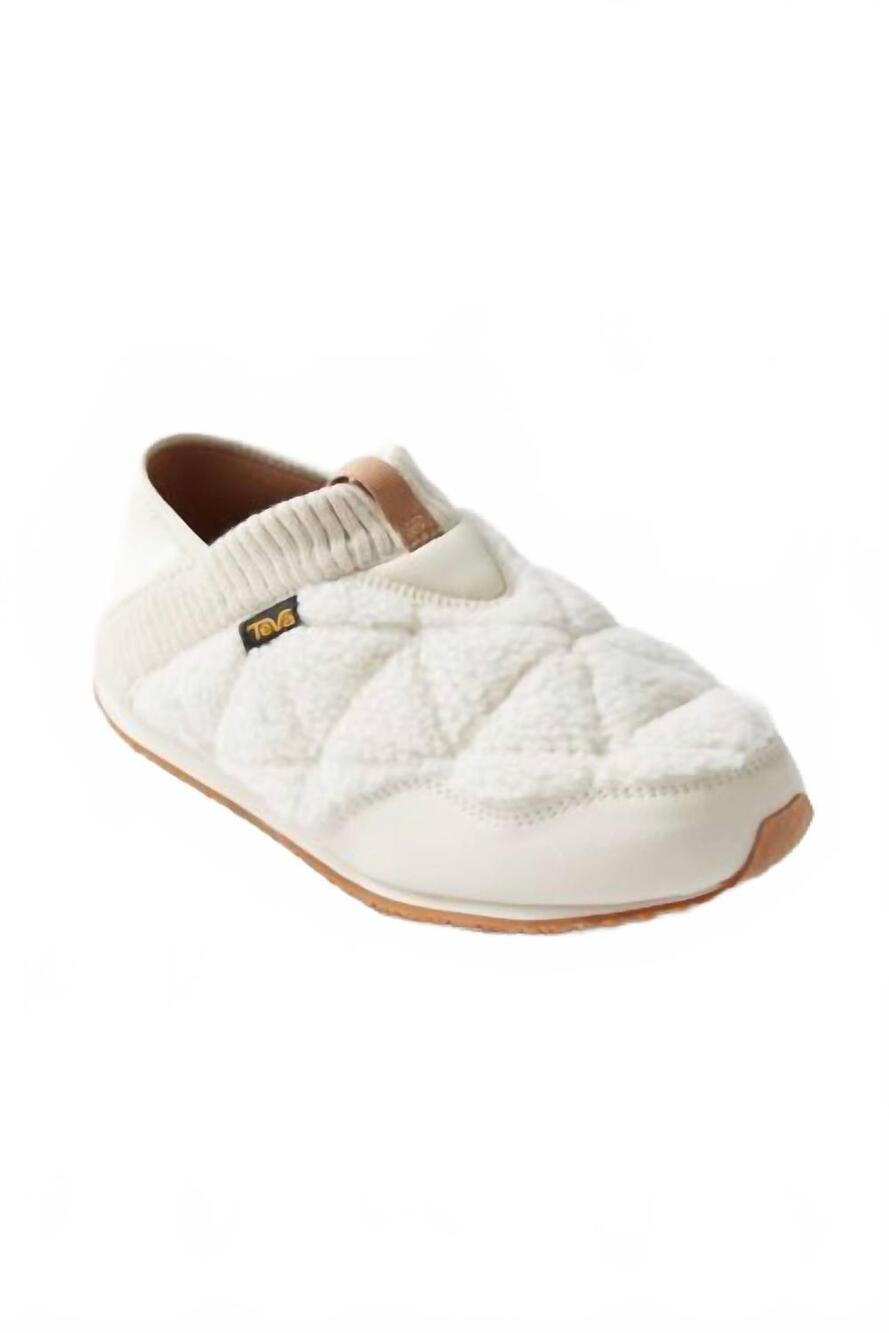 NEW TEVA women's fuzzy reember mocs shoes in white